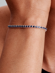 Sparkling Blue Tennis Bracelet - Sterling silver