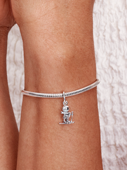 Skier Dangle Charm - Sterling silver