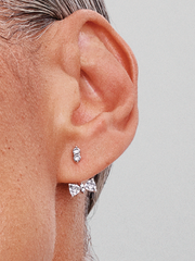 FINAL SALE - Sparkling Bow Drop Earrings - Sterling silver