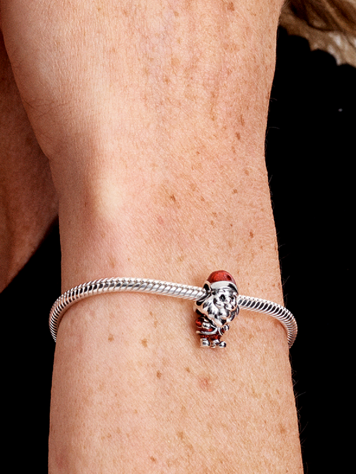 Playful Santa Charm - Sterling silver