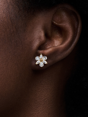 Sparkling Herbarium Cluster Stud Earrings - 14k gold plating