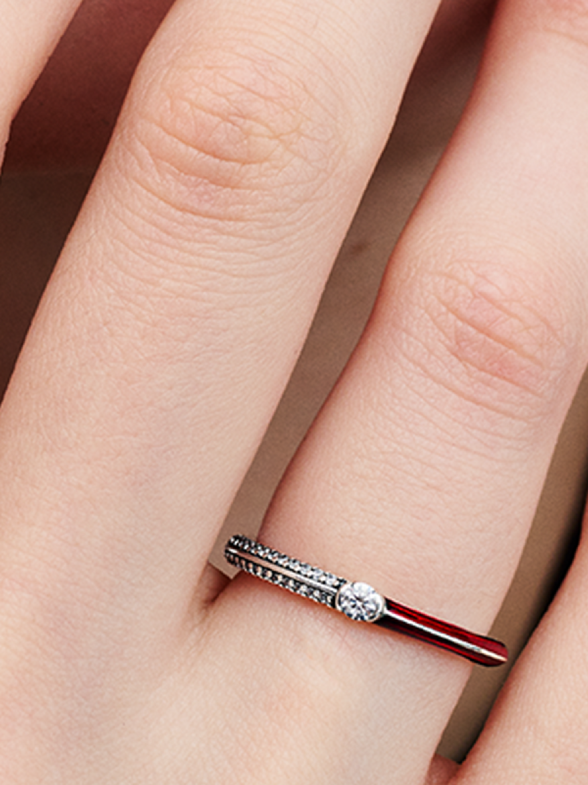 FINAL SALE - Pandora ME Pavé & Red Dual Ring - Sterling silver