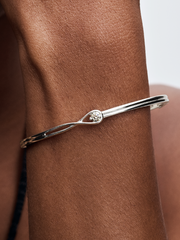 FINAL SALE - Pandora Infinite 14k White Gold Lab-grown Diamond Bangle - 0.25 ct TW, 14k white gold